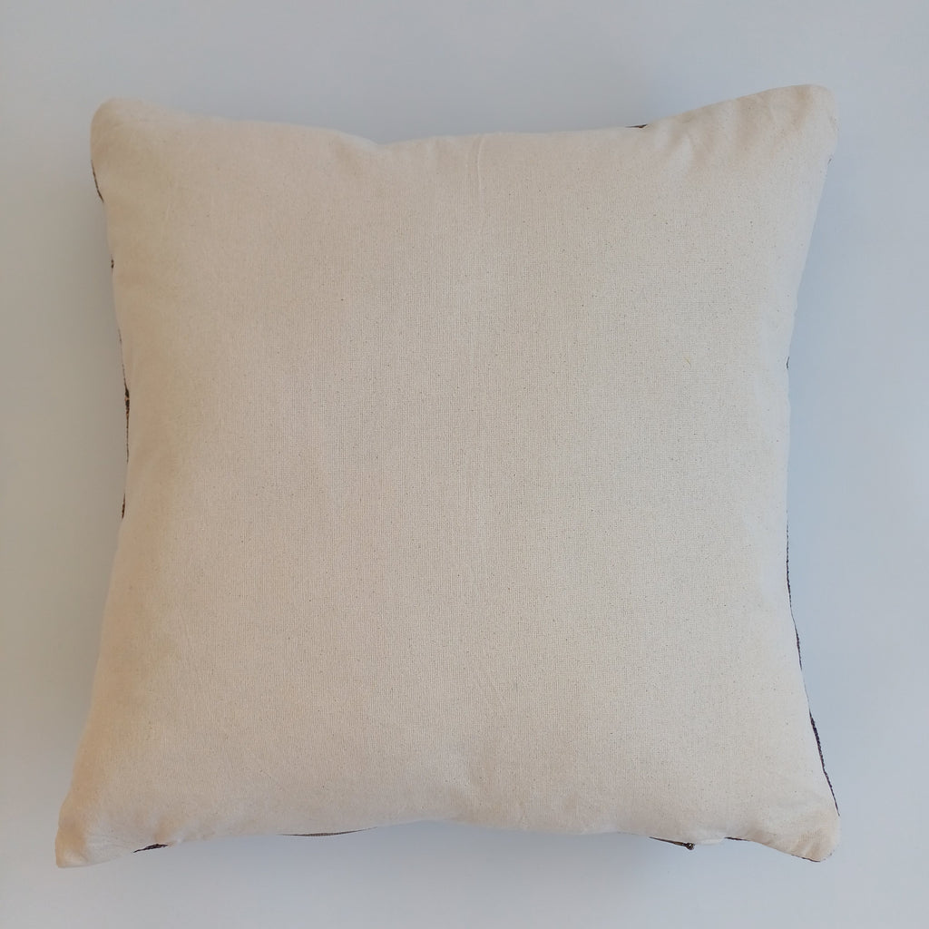 Moroccan Handmade Charcoal Brown Cactus Silk Cushion Cover 19''x19'' / 47x47 CM