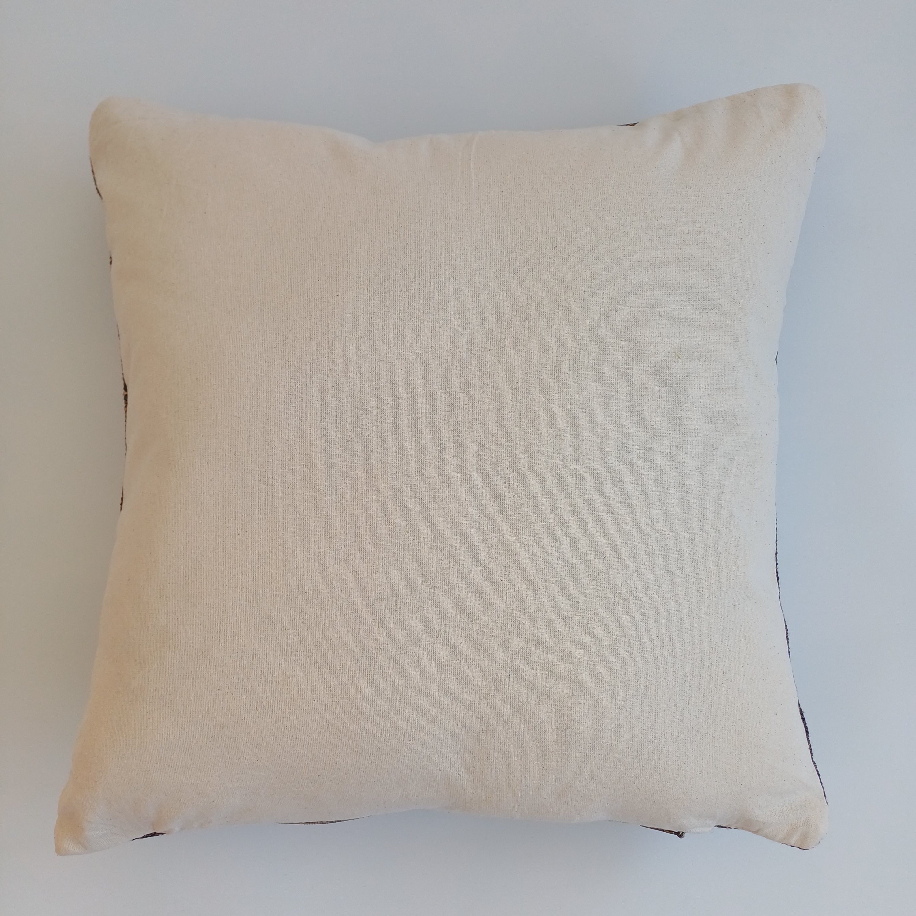 Moroccan Handmade Charcoal Brown Cactus Silk Cushion Cover 19''x19'' / 47x47 CM
