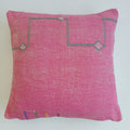Moroccan Handmade Pink Cactus Silk Cushion Cover 20''x20'' / 50x50 CM