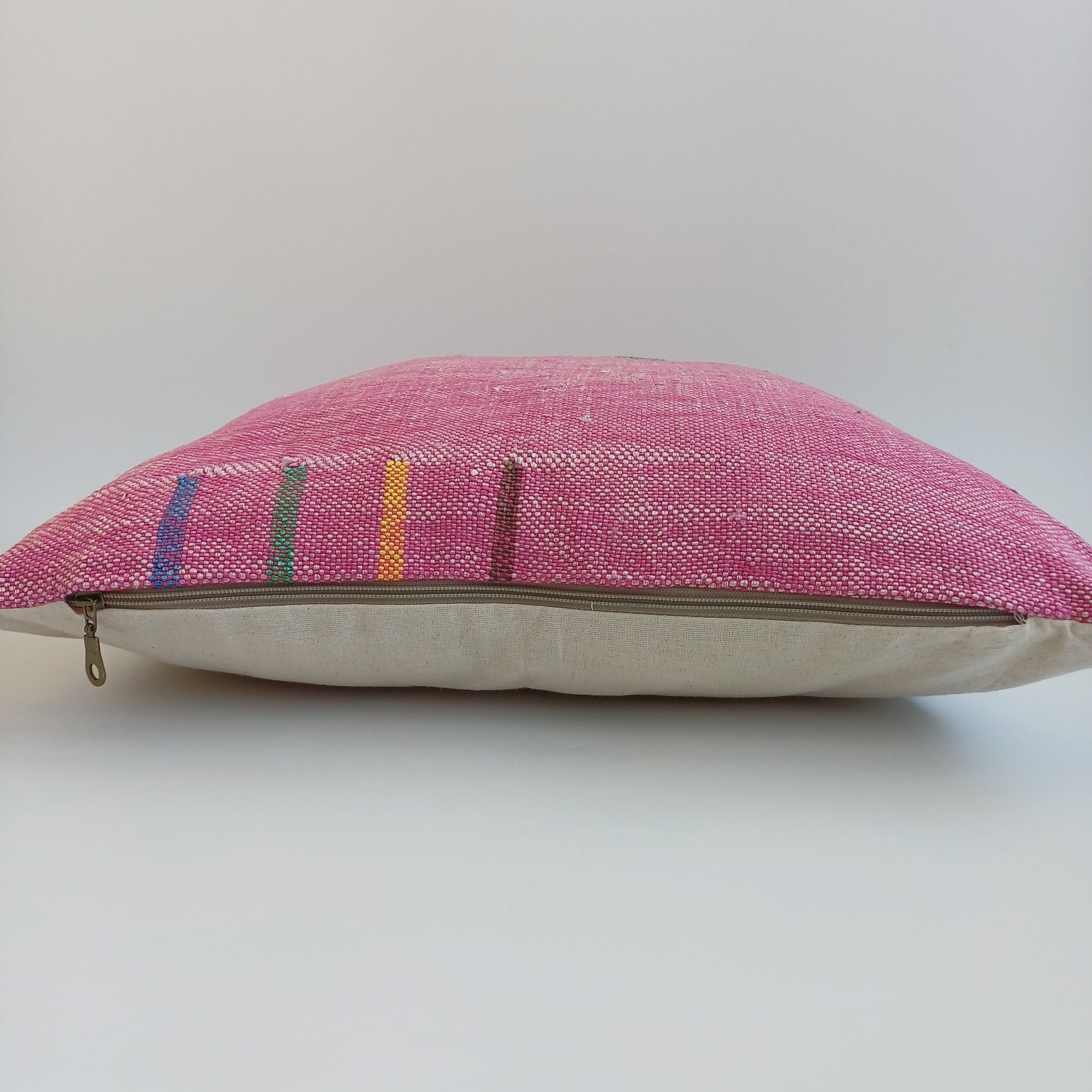 Moroccan Handmade Pink Cactus Silk Cushion Cover 20''x20'' / 50x50 CM