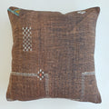 Moroccan Handmade Charcoal Brown Cactus Silk Cushion Cover 20''x20'' / 50x50 CM