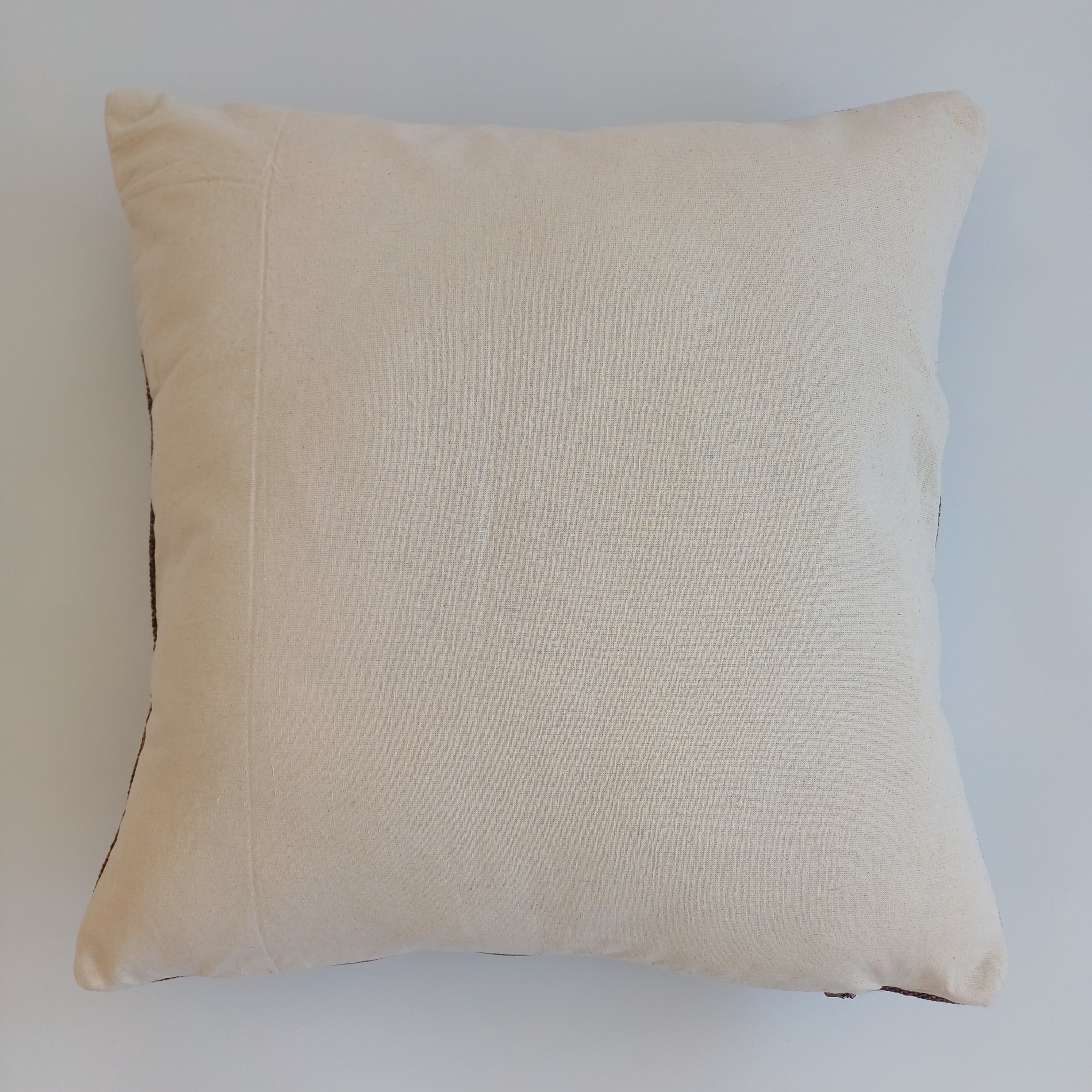Moroccan Handmade Charcoal Brown Cactus Silk Cushion Cover 20''x20'' / 50x50 CM