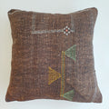 Moroccan Handmade Charcoal Brown Cactus Silk Cushion Cover 19''x19'' / 47x47 CM