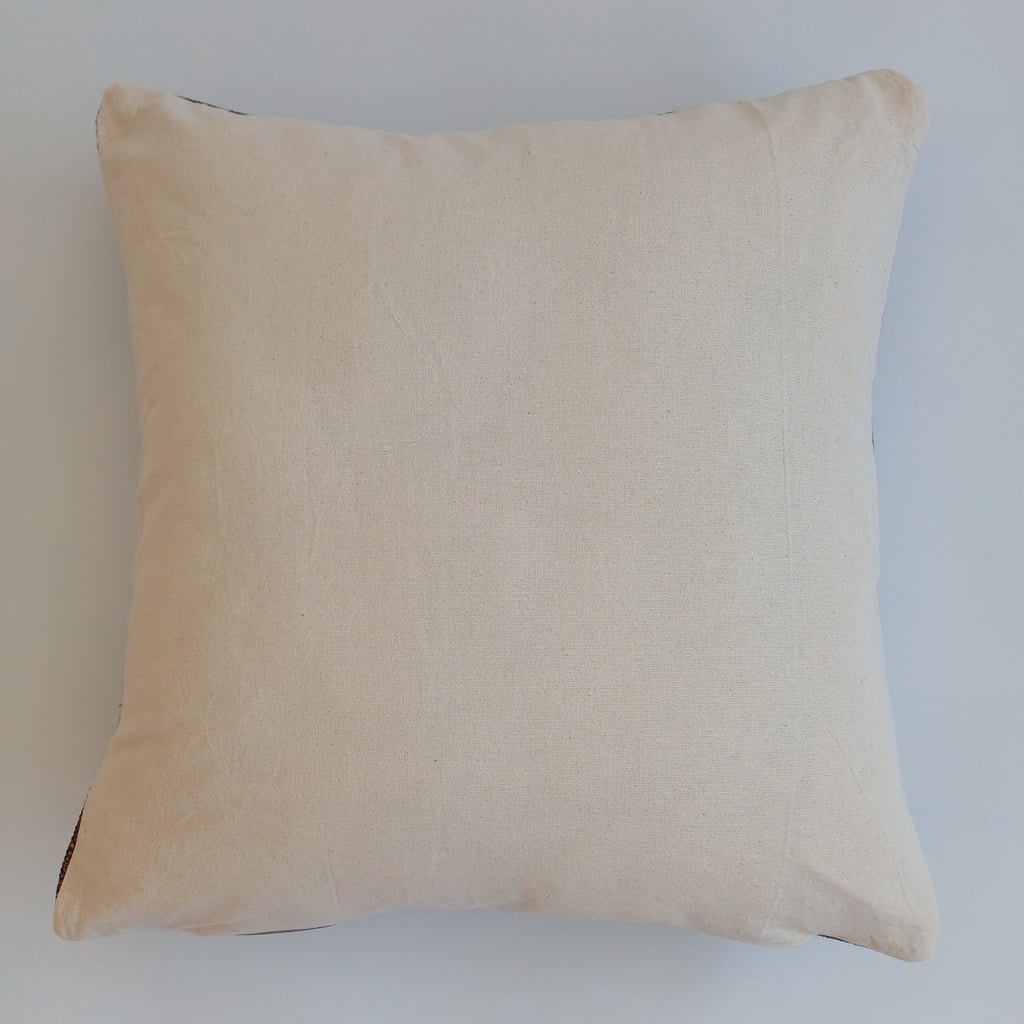 Moroccan Handmade Charcoal Brown Cactus Silk Cushion Cover 19''x19'' / 47x47 CM