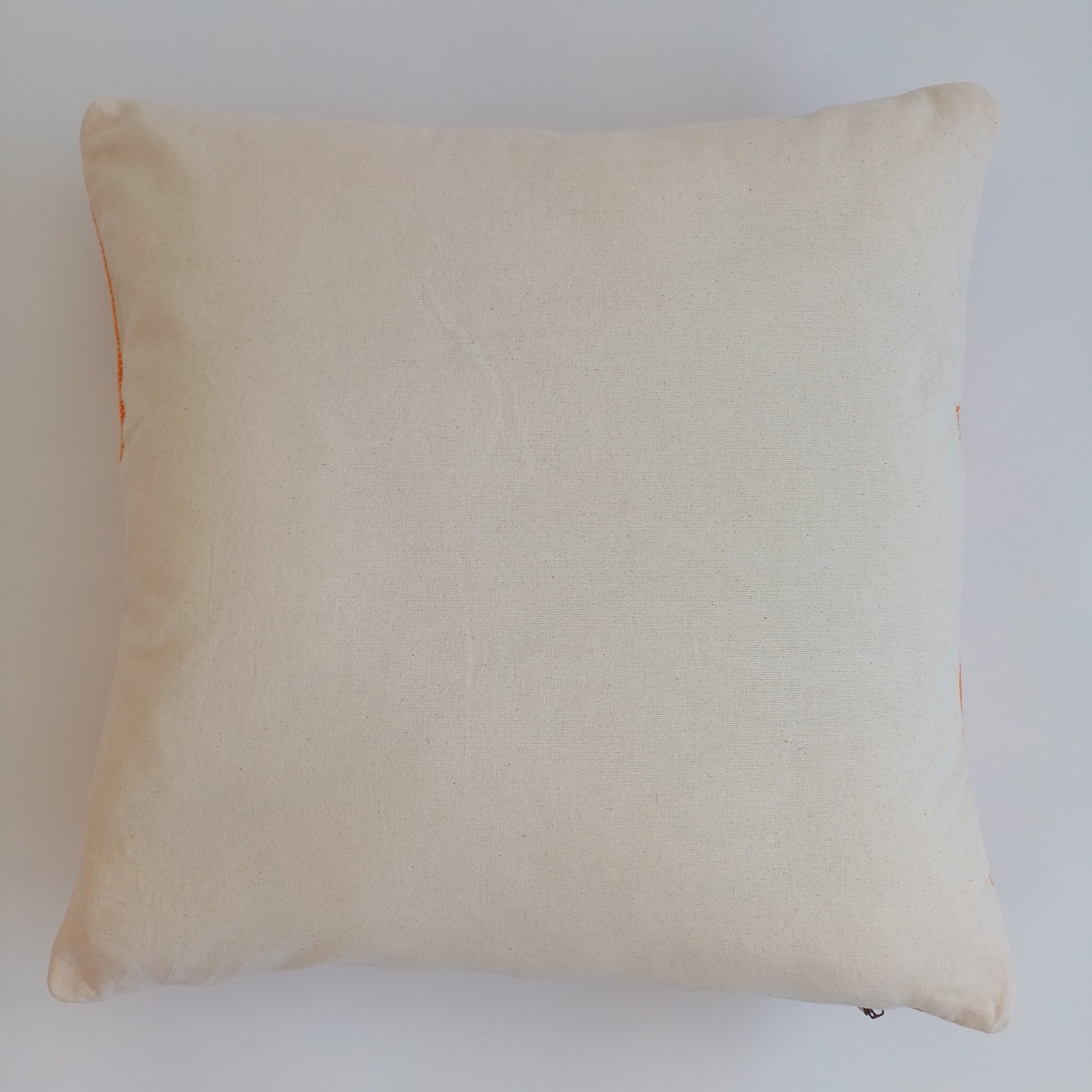 Moroccan Handmade Sunset Orange Cactus Silk Cushion Cover 20''x20'' / 50x50 CM