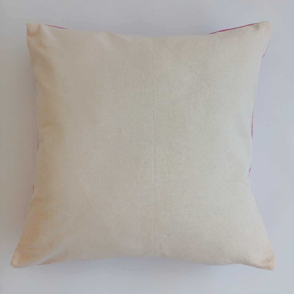 Moroccan Handmade Pink Cactus Silk Cushion Cover 20''x20'' / 50x50 CM