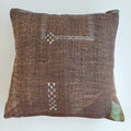 Moroccan Handmade Charcoal Brown Cactus Silk Cushion Cover 20''x20'' / 50x50 CM