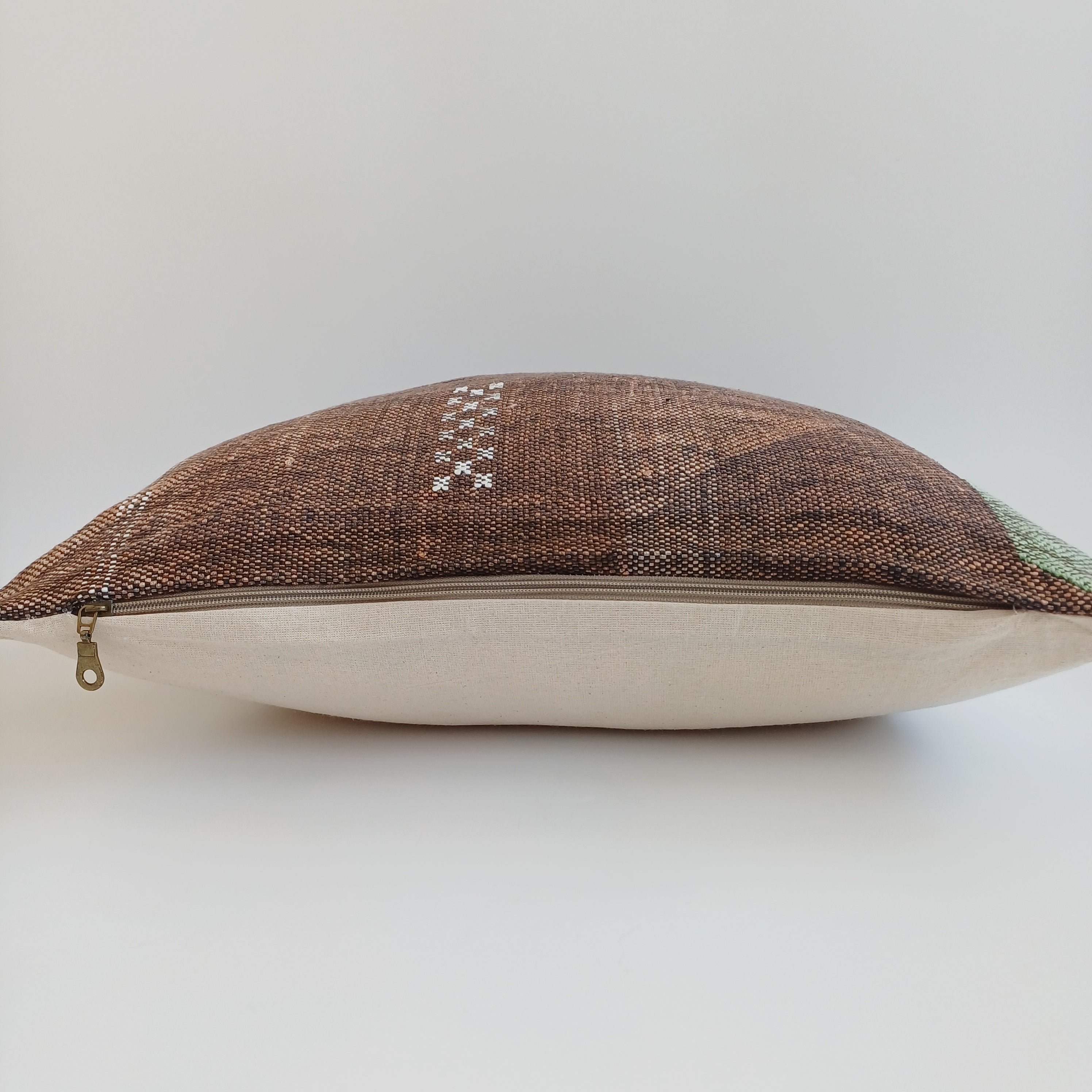 Moroccan Handmade Charcoal Brown Cactus Silk Cushion Cover 20''x20'' / 50x50 CM