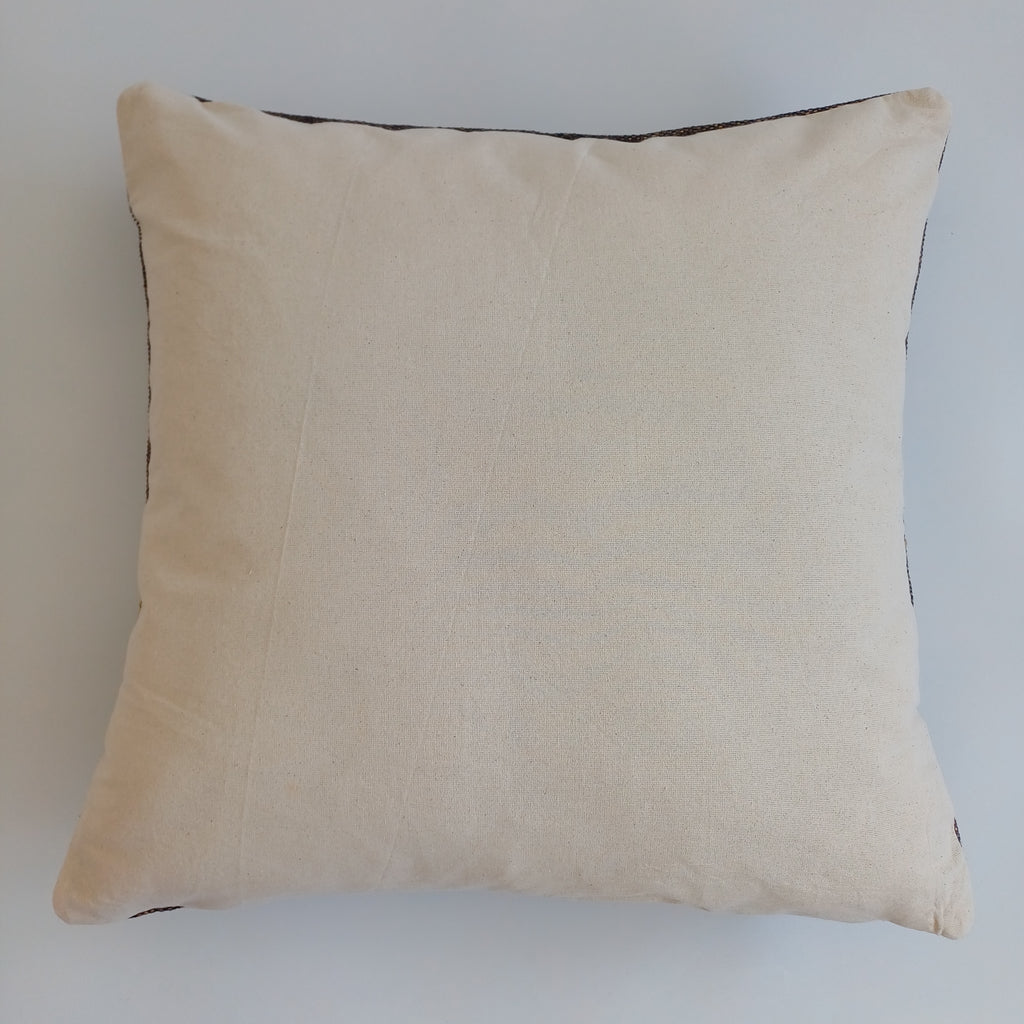 Moroccan Handmade Charcoal Brown Cactus Silk Cushion Cover 20''x20'' / 50x50 CM