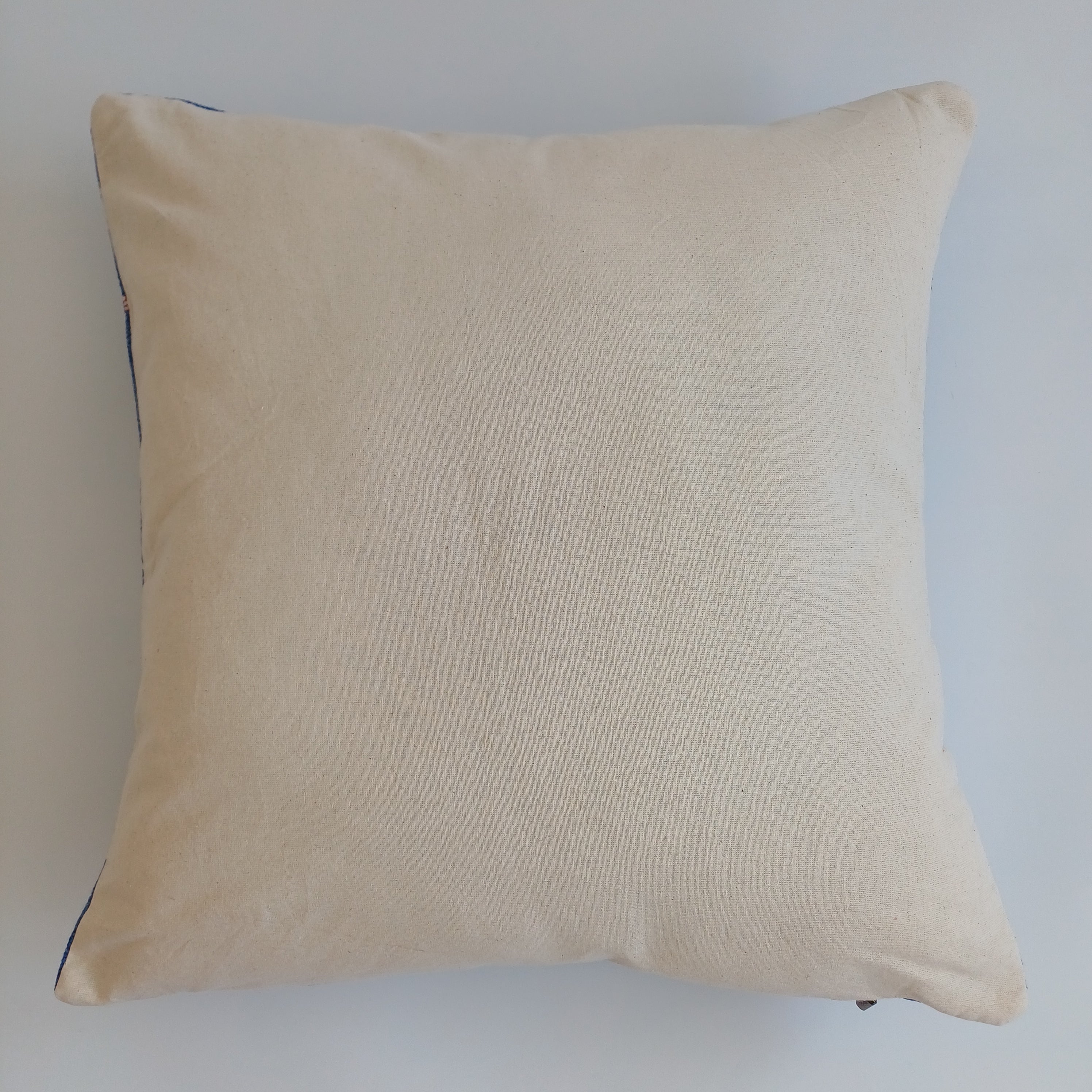 Moroccan Handmade Royal Blue Cactus Silk Cushion Cover 20''x20'' / 50x50 CM