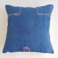 Moroccan Handmade Royal Blue Cactus Silk Cushion Cover 20''x20'' / 50x50 CM