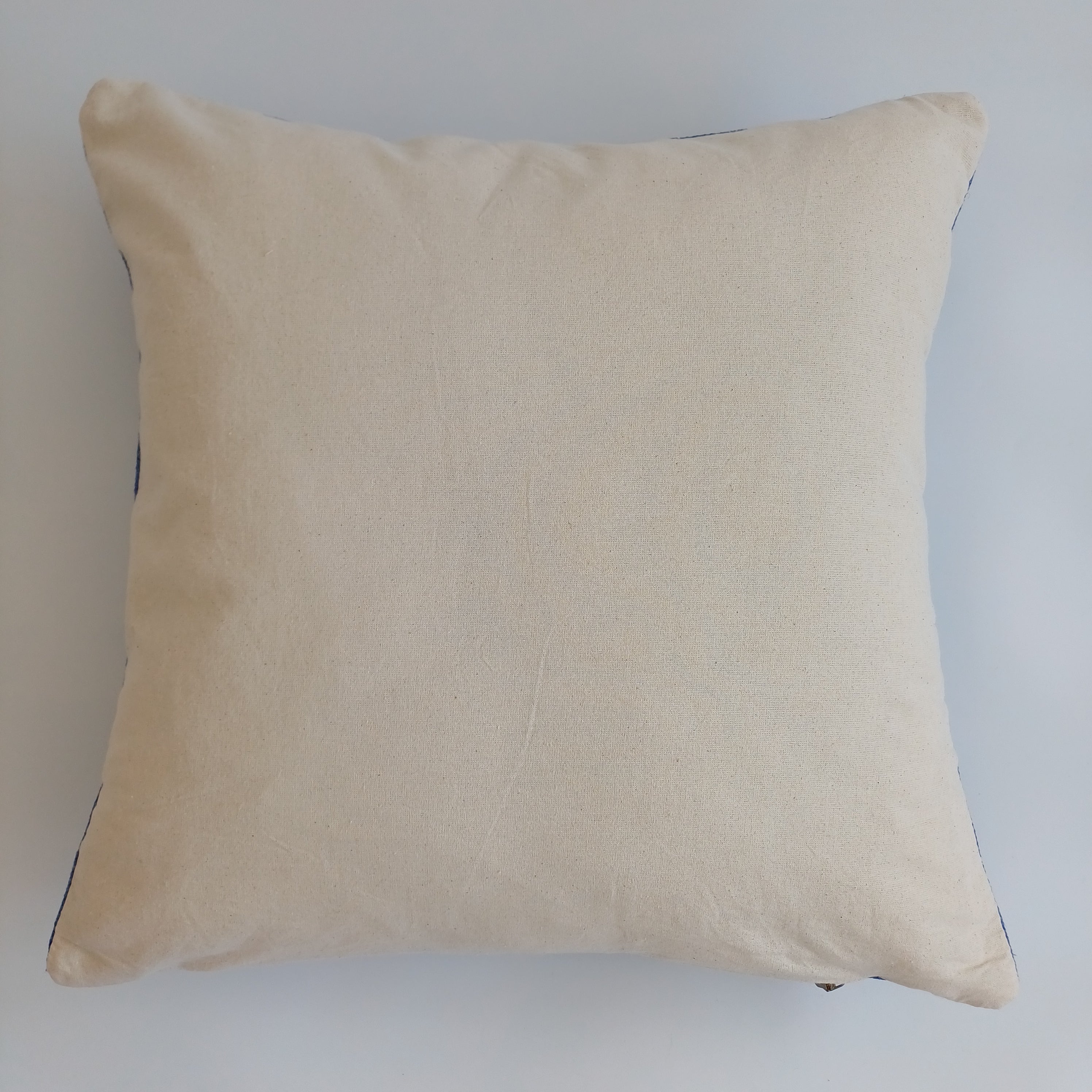 Moroccan Handmade Royal Blue Cactus Silk Cushion Cover 20''x20'' / 50x50 CM