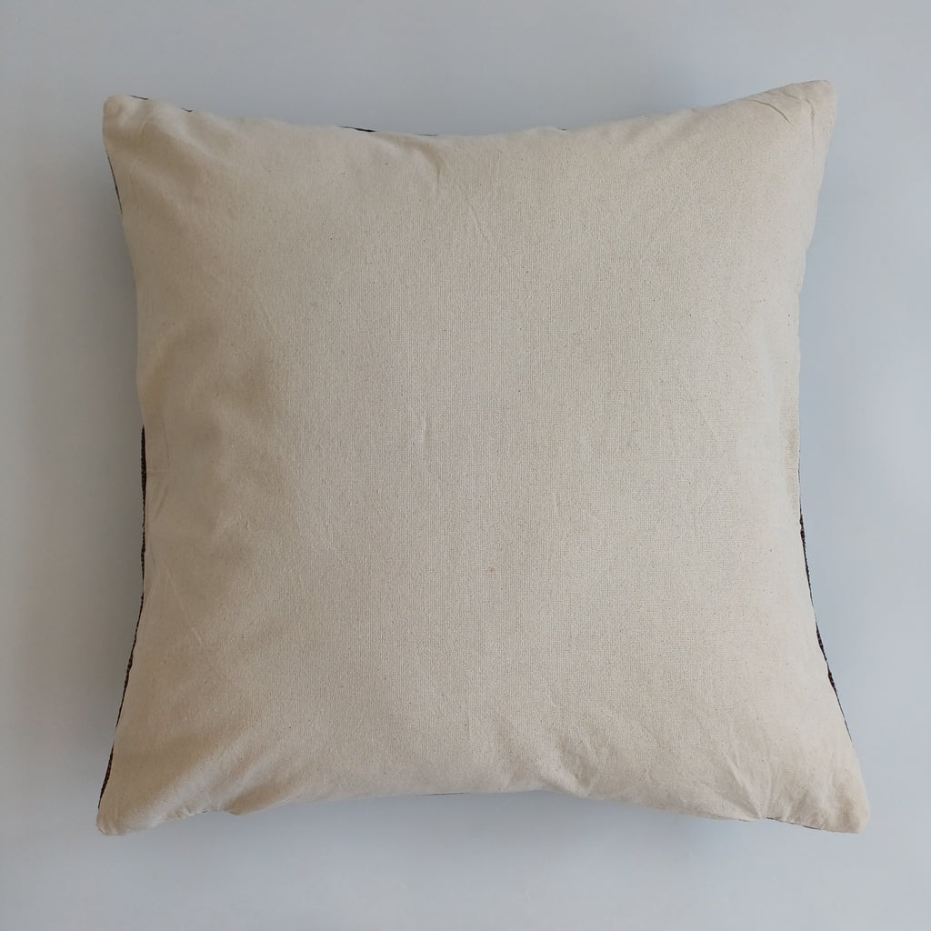 Moroccan Handmade Charcoal Brown Cactus Silk Cushion Cover 20''x20'' / 50x50 CM
