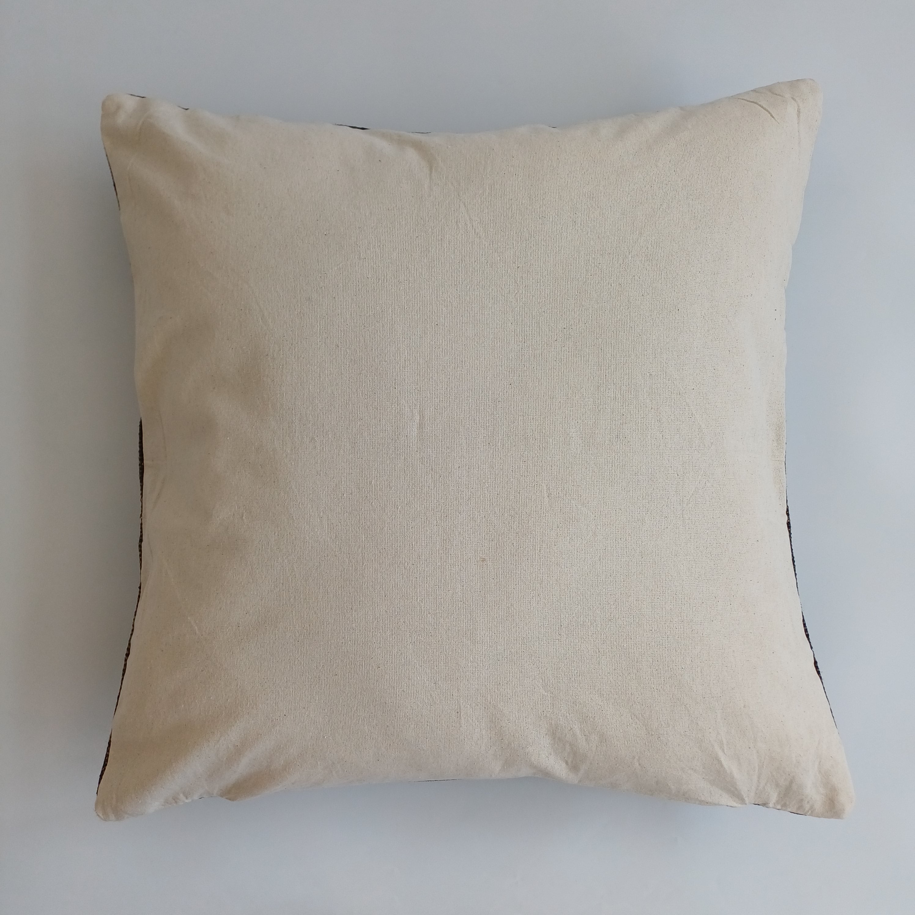 Moroccan Handmade Charcoal Brown Cactus Silk Cushion Cover 20''x20'' / 50x50 CM