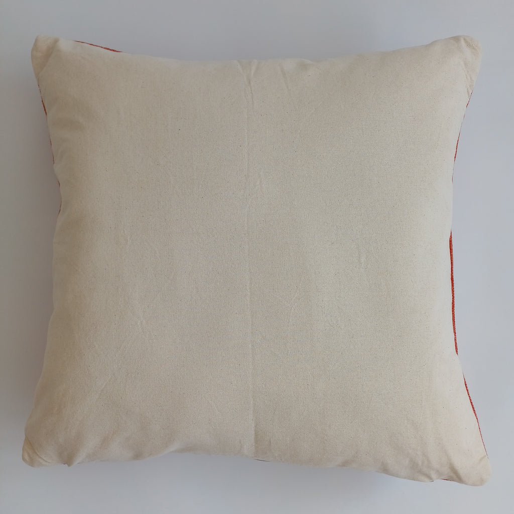 Moroccan Handmade Orange Red Cactus Silk Cushion Cover 20''x20'' / 50x50 CM