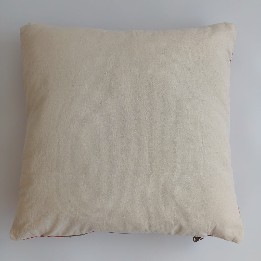 Moroccan Handmade Orange Red Cactus Silk Cushion Cover 20''x20'' / 50x50 CM