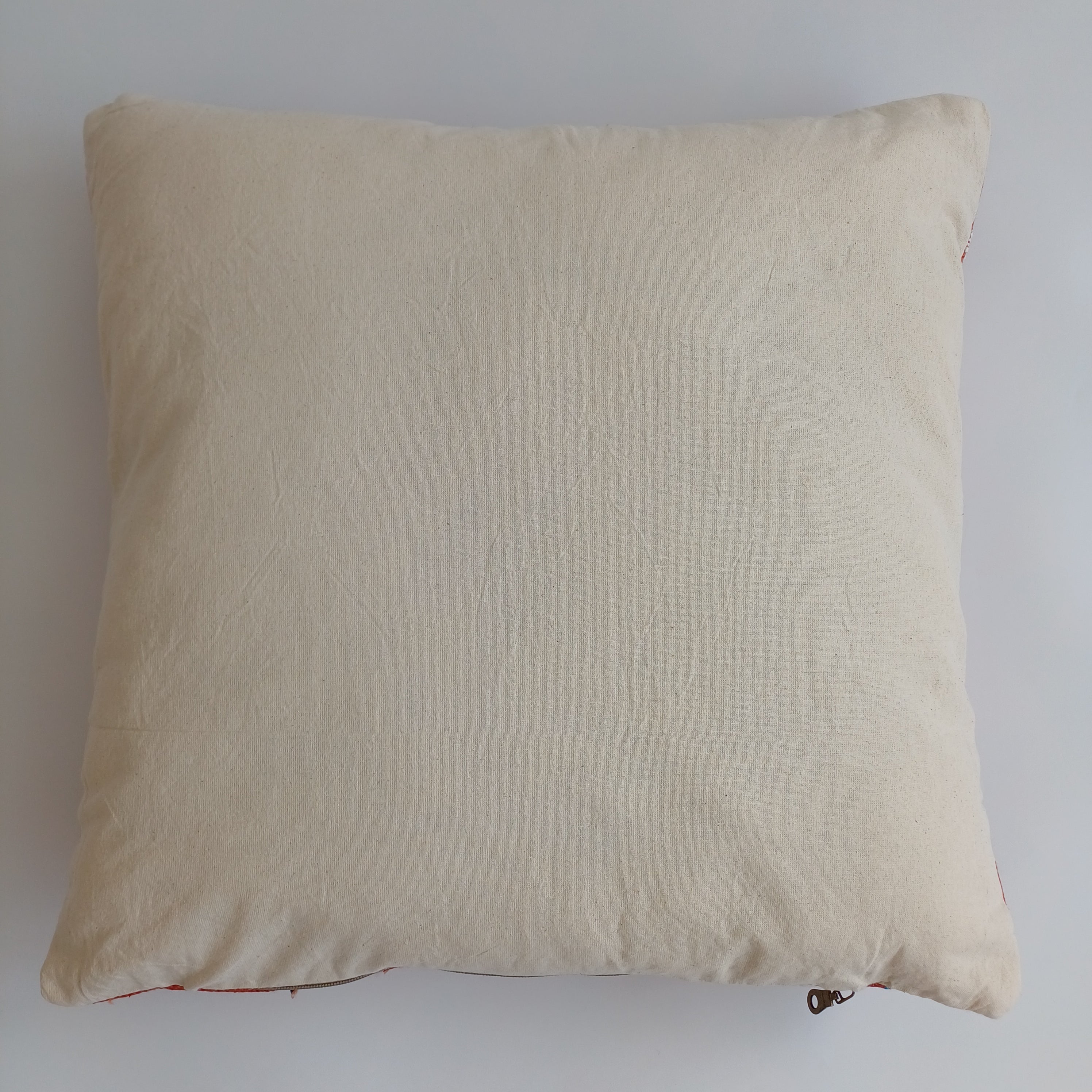 Moroccan Handmade Orange Red Cactus Silk Cushion Cover 20''x20'' / 50x50 CM
