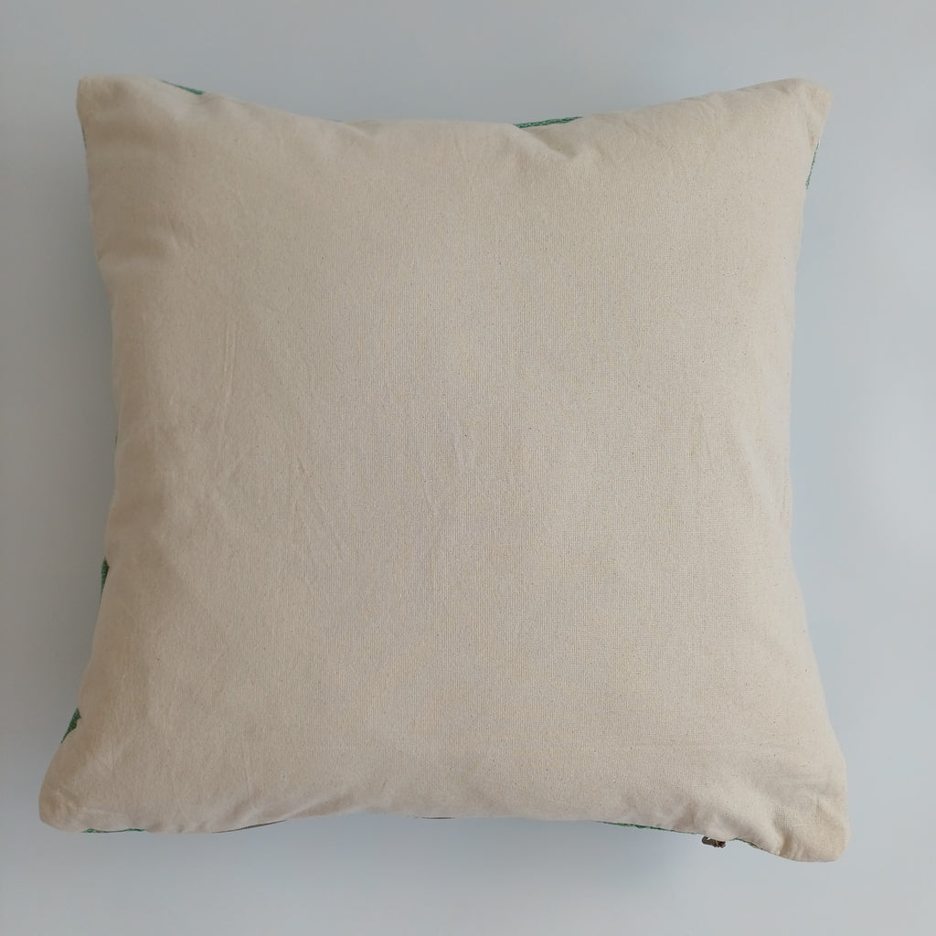 Moroccan Handmade Sage Green Cactus Silk Cushion Cover 20''x20'' / 50x50 CM