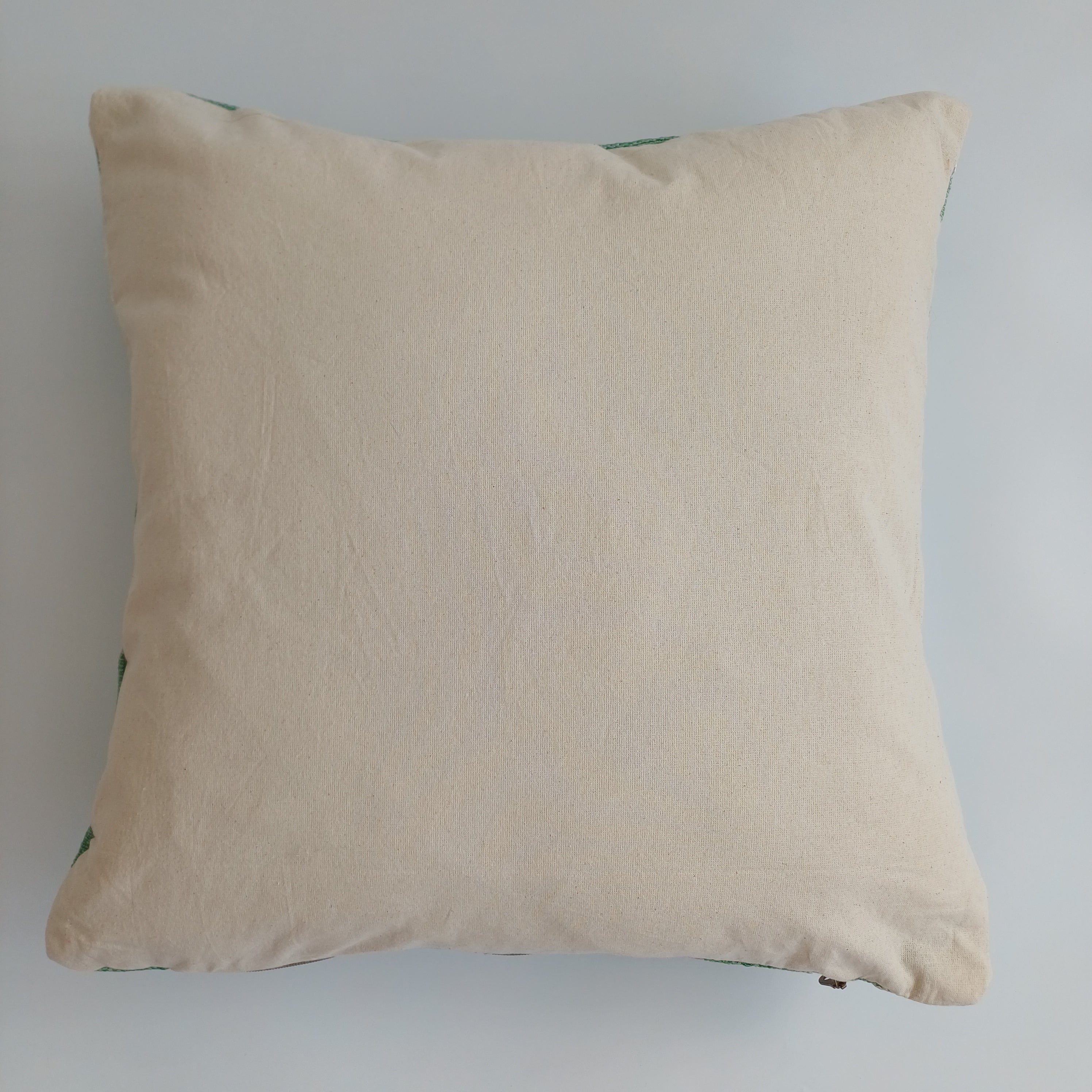 Moroccan Handmade Sage Green Cactus Silk Cushion Cover 20''x20'' / 50x50 CM