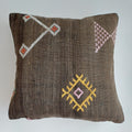 Moroccan Handmade Charcoal Brown Cactus Silk Cushion Cover 20''x20'' / 50x50 CM