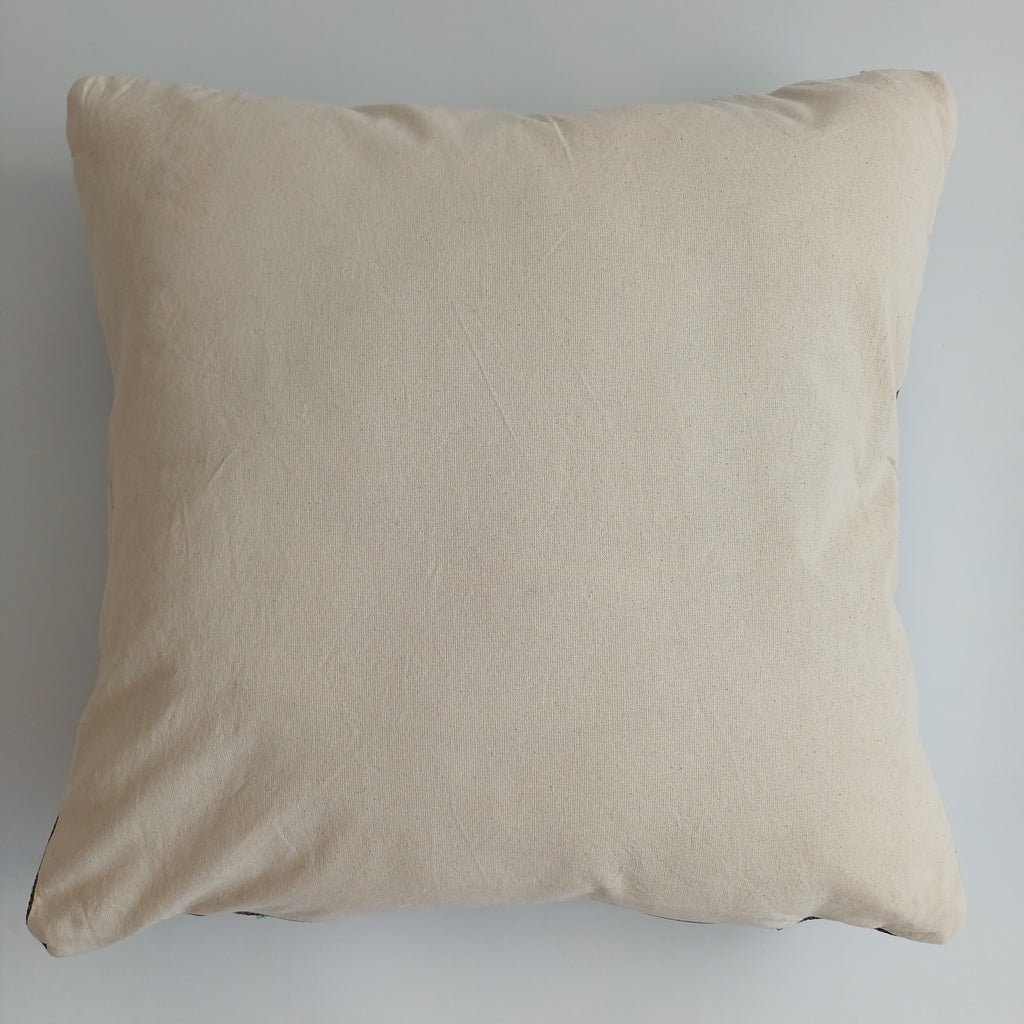 Moroccan Handmade Charcoal Brown Cactus Silk Cushion Cover 20''x20'' / 50x50 CM