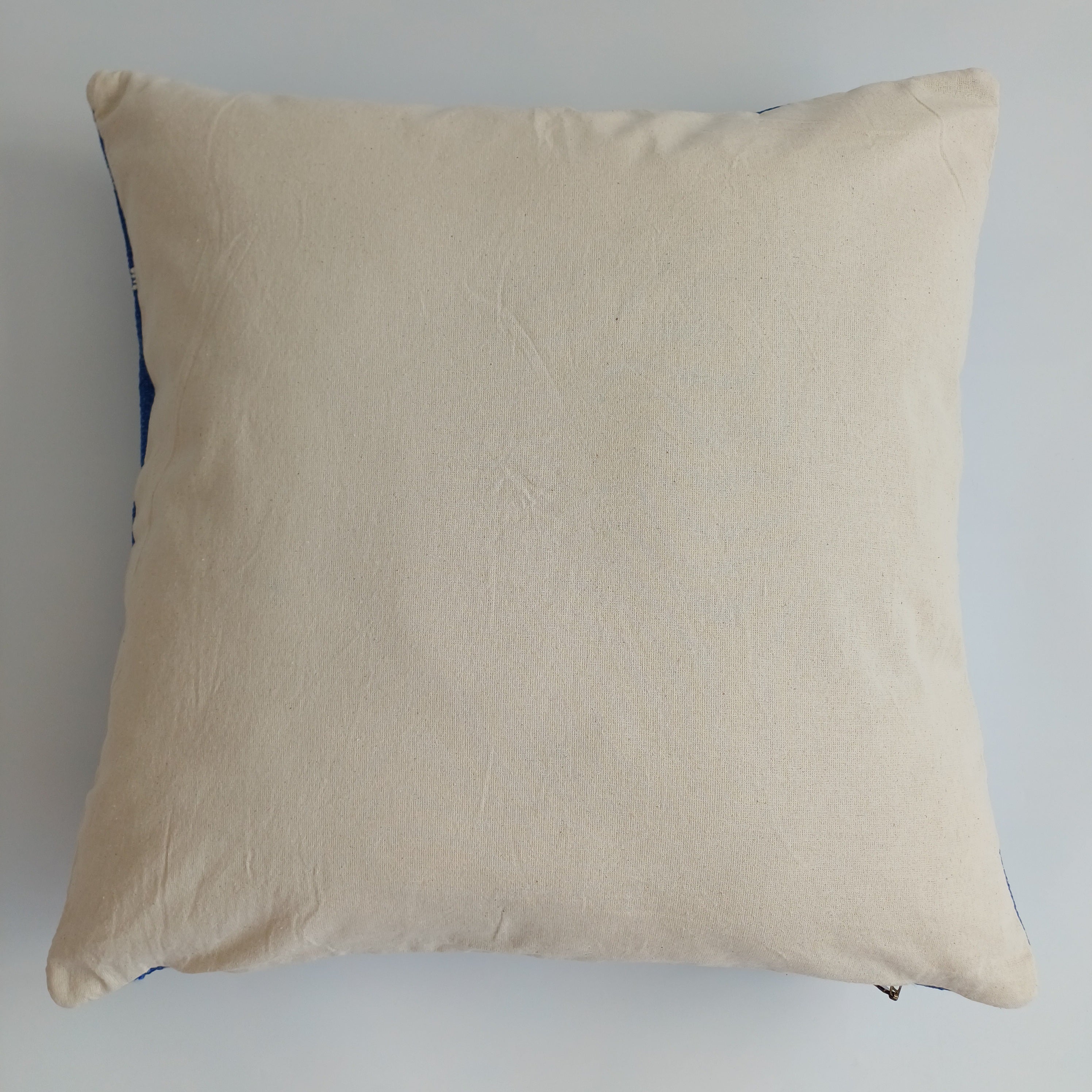 Moroccan Handmade Royal Blue Cactus Silk Cushion Cover 20''x20'' / 50x50 CM