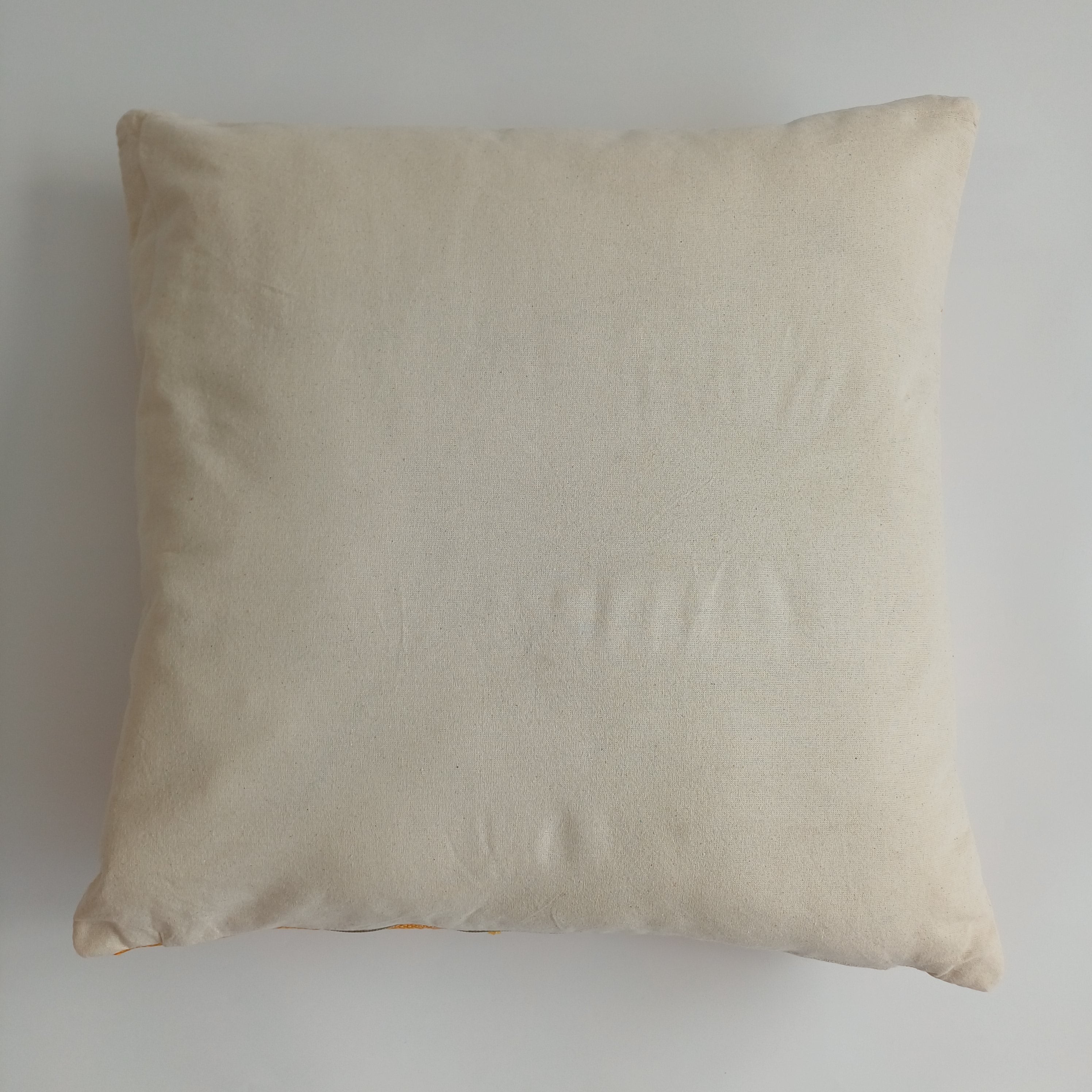 Moroccan Handmade Sunset Orange Cactus Silk Cushion Cover 20''x20'' / 50x50 CM