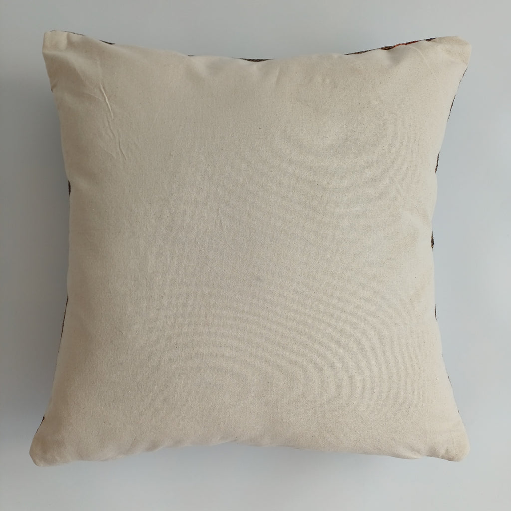 Moroccan Handmade Charcoal Brown Cactus Silk Cushion Cover 19''x19'' / 47x48 CM