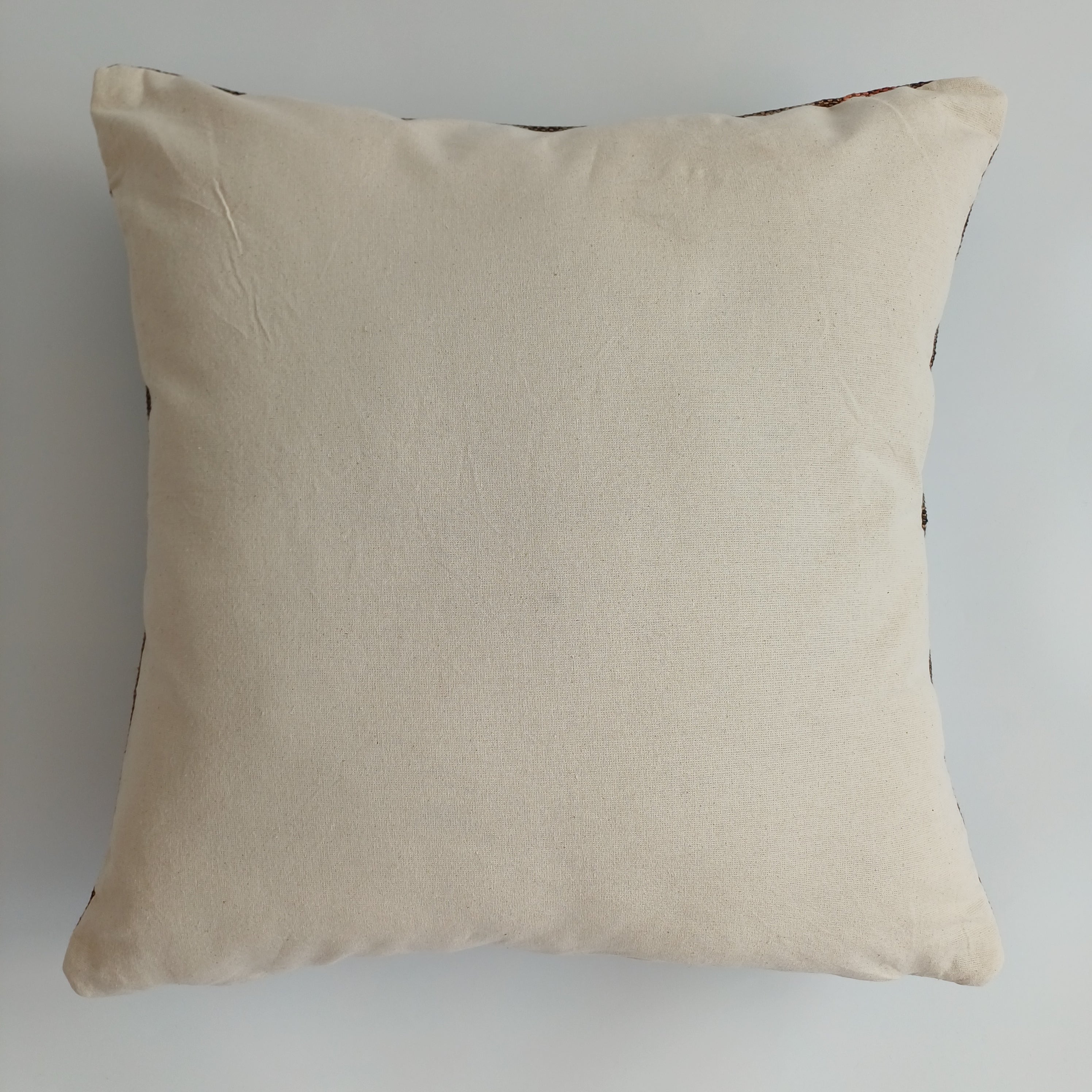 Moroccan Handmade Charcoal Brown Cactus Silk Cushion Cover 19''x19'' / 47x48 CM