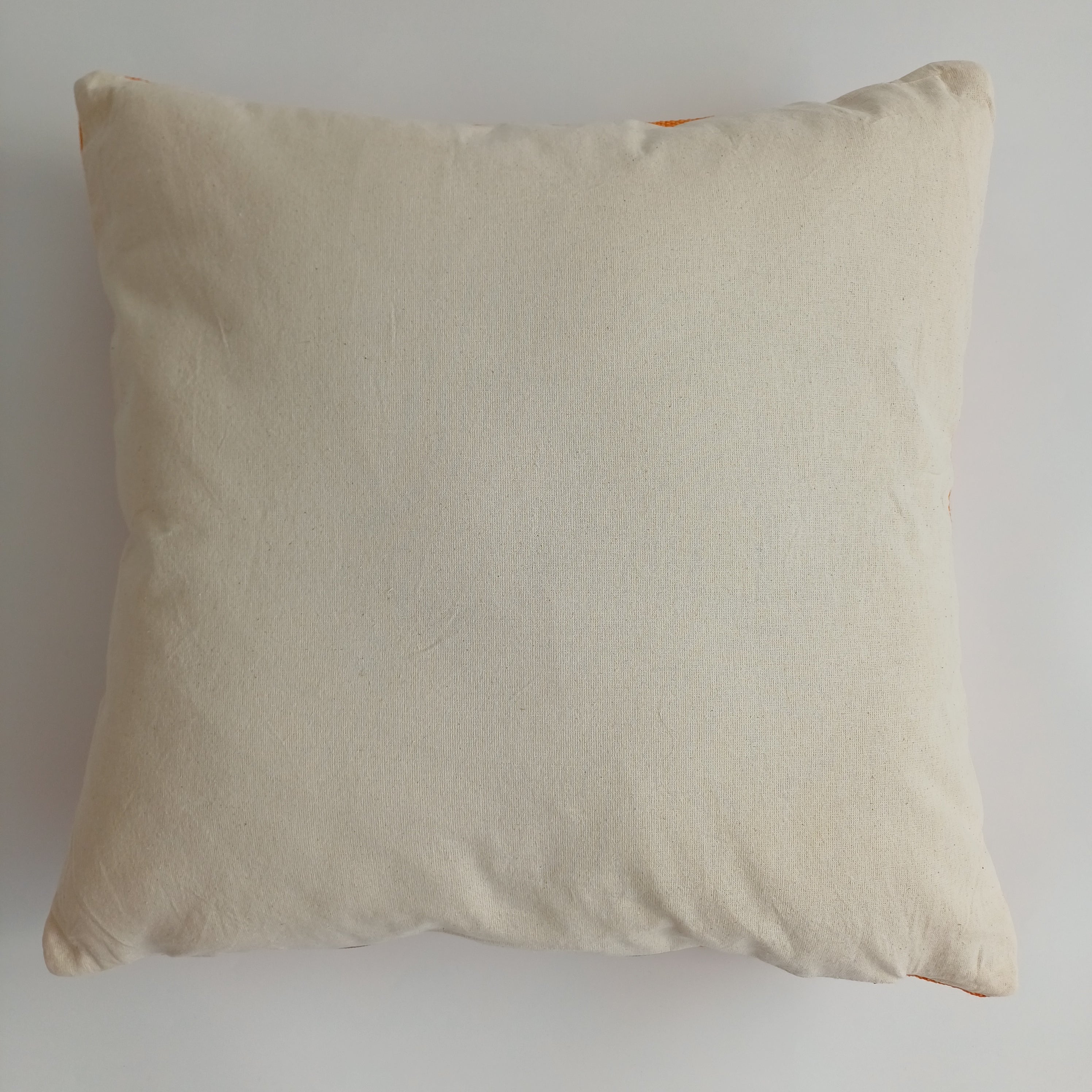 Moroccan Handmade Sunset Orange Cactus Silk Cushion Cover 20''x20'' / 50x50 CM