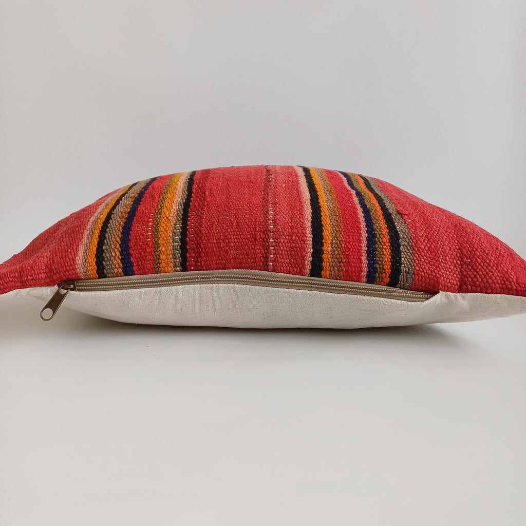 Moroccan Handmade Multicoloured Rug Cushion Cover 20''x20'' / 50x50 CM