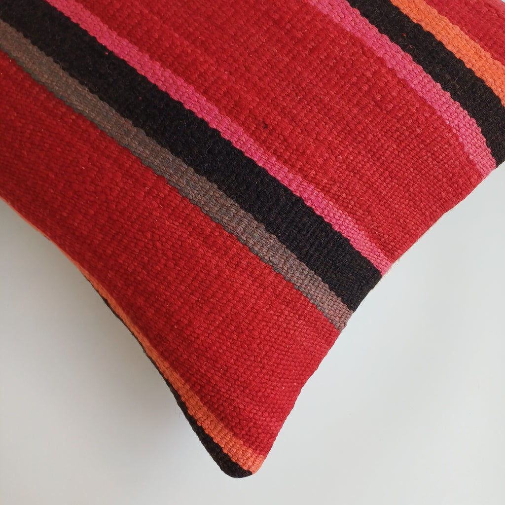 Moroccan Handmade Multicoloured Rug Cushion Cover 20''x20'' / 50x50 CM