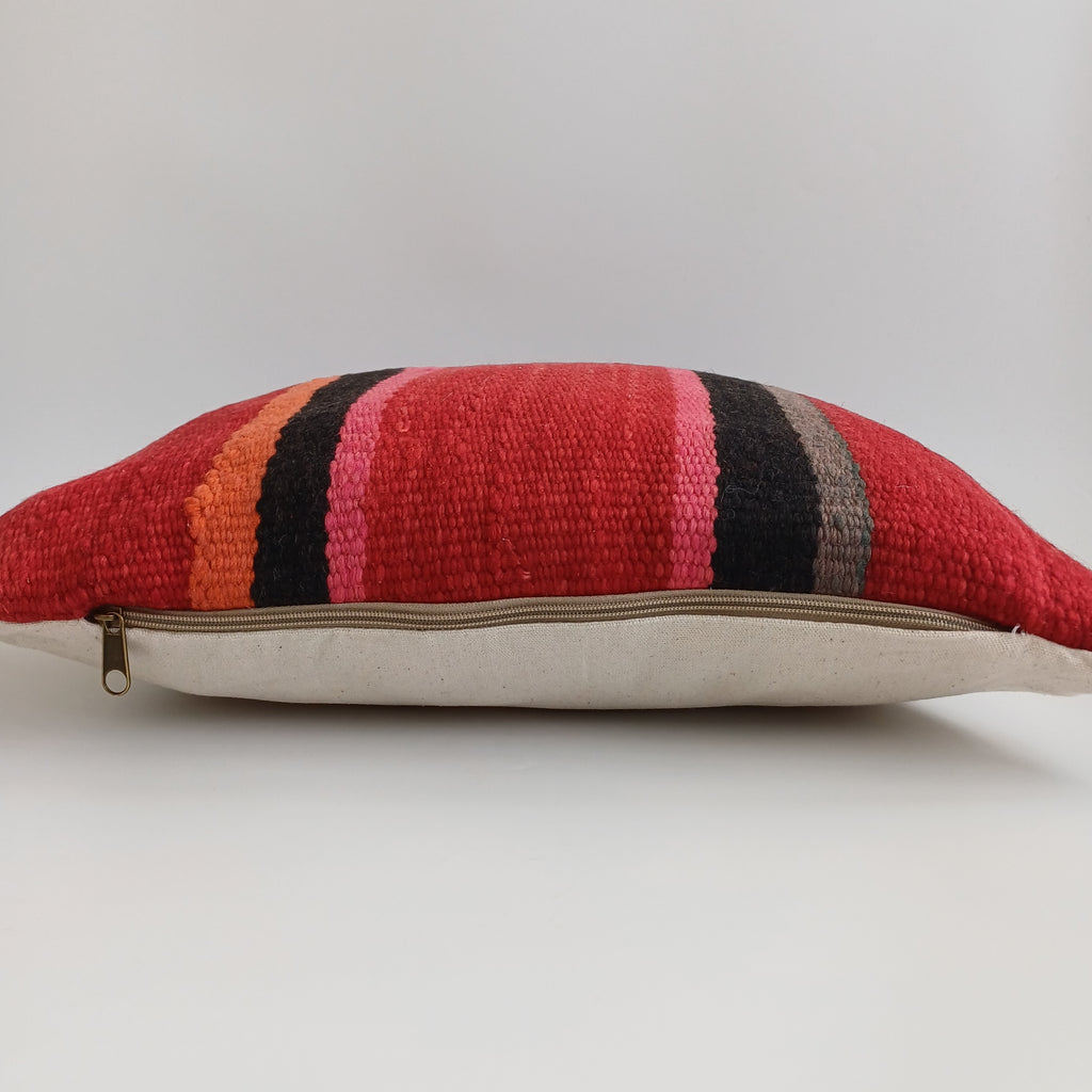 Moroccan Handmade Multicoloured Rug Cushion Cover 20''x20'' / 50x50 CM