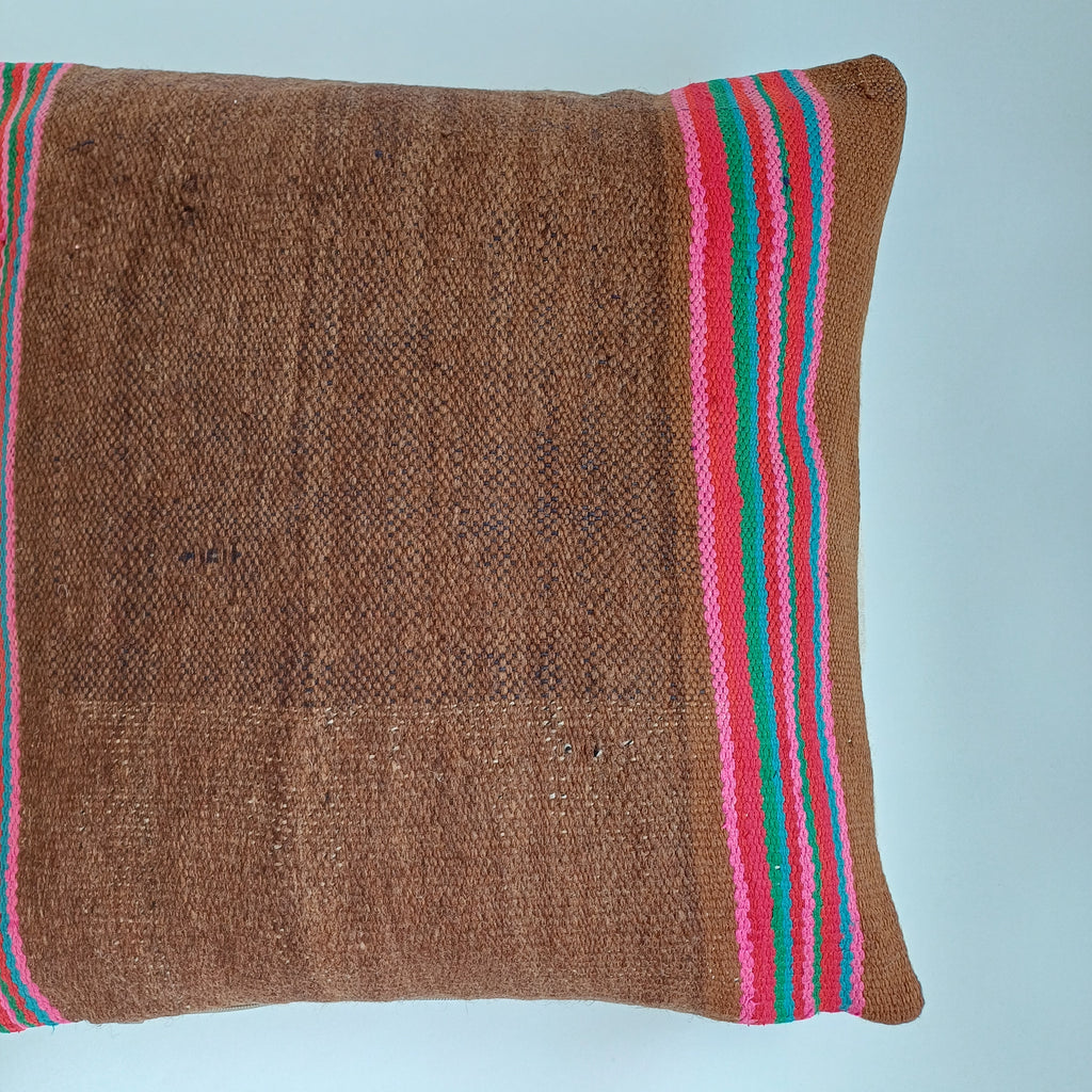 Moroccan Handmade Multicoloured Rug Cushion Cover 20''x20'' / 50x50 CM