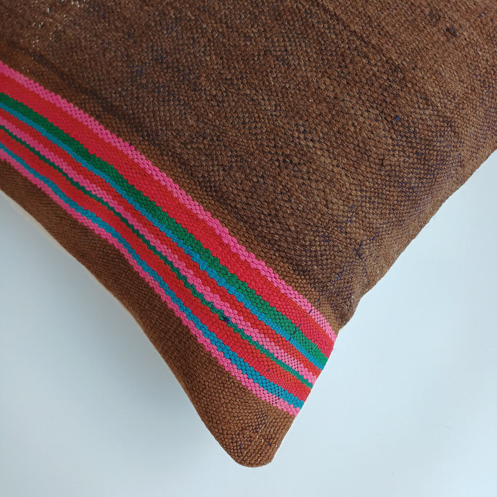 Moroccan Handmade Multicoloured Rug Cushion Cover 20''x20'' / 50x50 CM