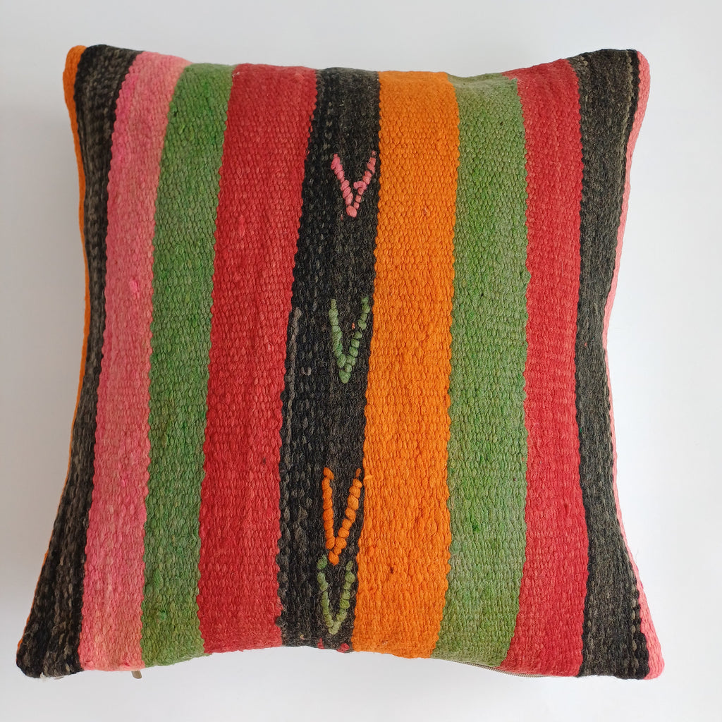 Moroccan Handmade Multicoloured Rug Cushion Cover 20''x20'' / 50x50 CM