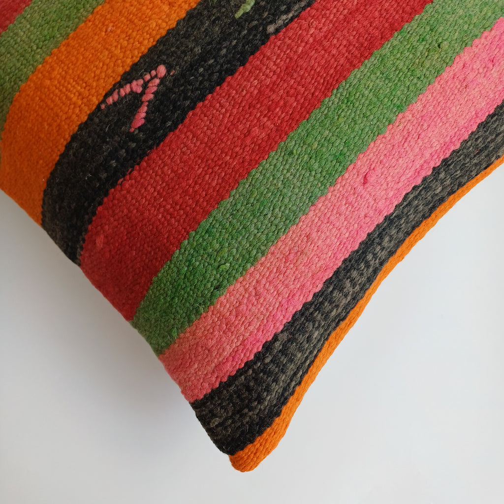 Moroccan Handmade Multicoloured Rug Cushion Cover 20''x20'' / 50x50 CM