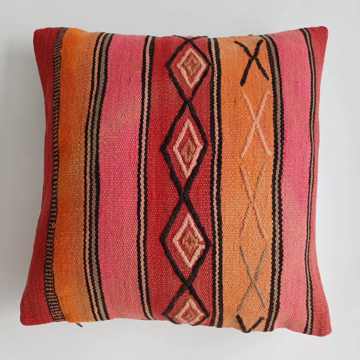 Moroccan Handmade Multicoloured Rug Cushion Cover 20''x20'' / 50x50 CM
