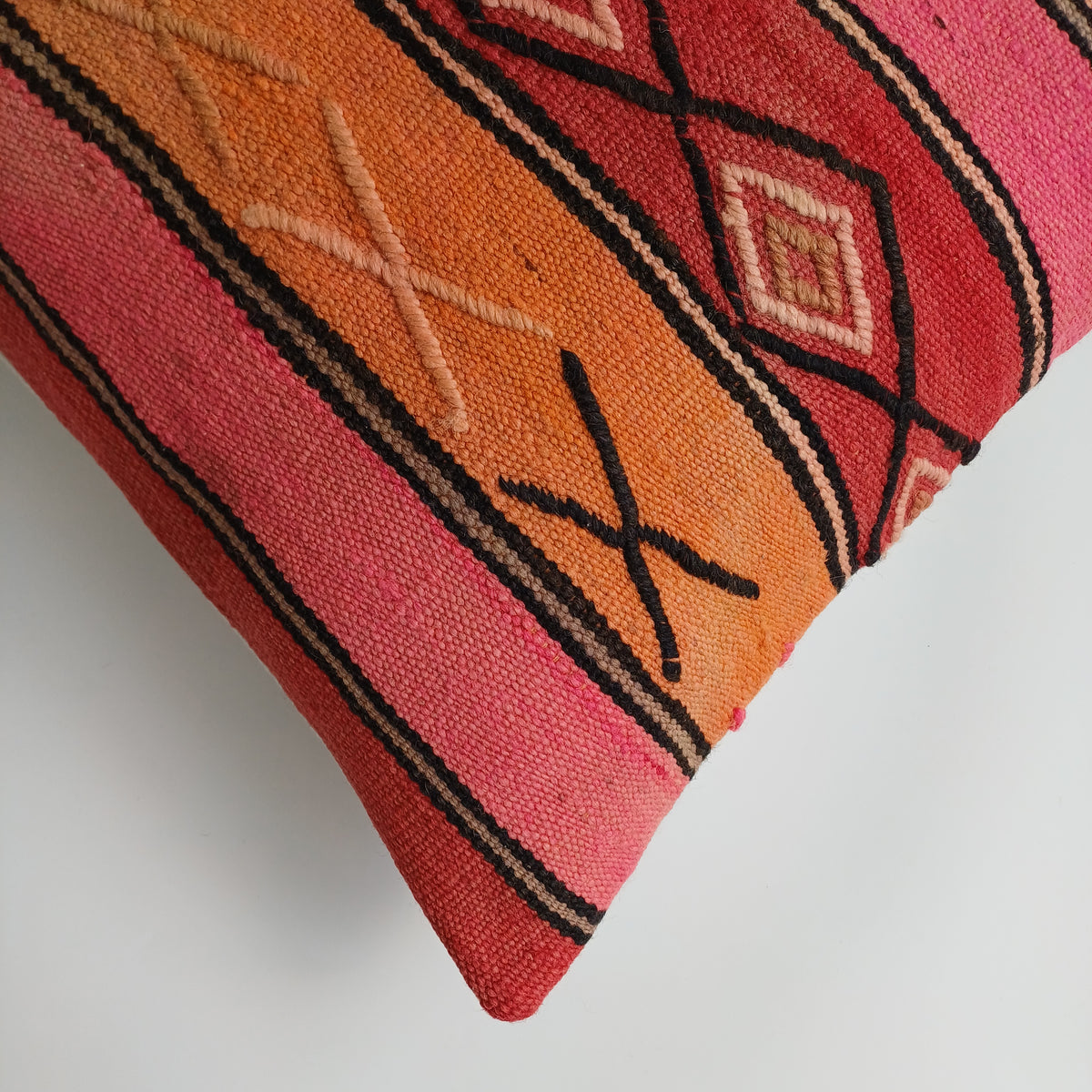 Moroccan Handmade Multicoloured Rug Cushion Cover 20''x20'' / 50x50 CM