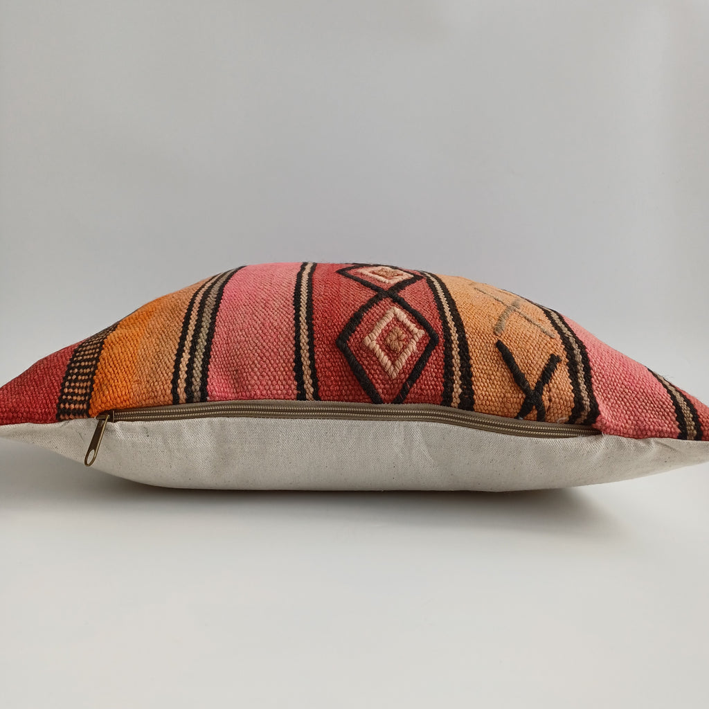 Moroccan Handmade Multicoloured Rug Cushion Cover 20''x20'' / 50x50 CM