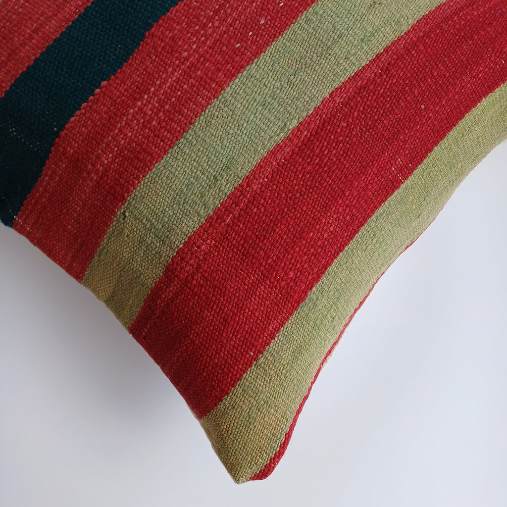Moroccan Vintage Handmade Multicoloured Rug Cushion Cover 20''x20'' / 50x50 CM