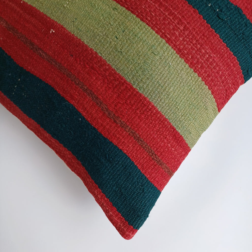 Moroccan Vintage Handmade Multicoloured Rug Cushion Cover 20''x20'' / 50x50 CM