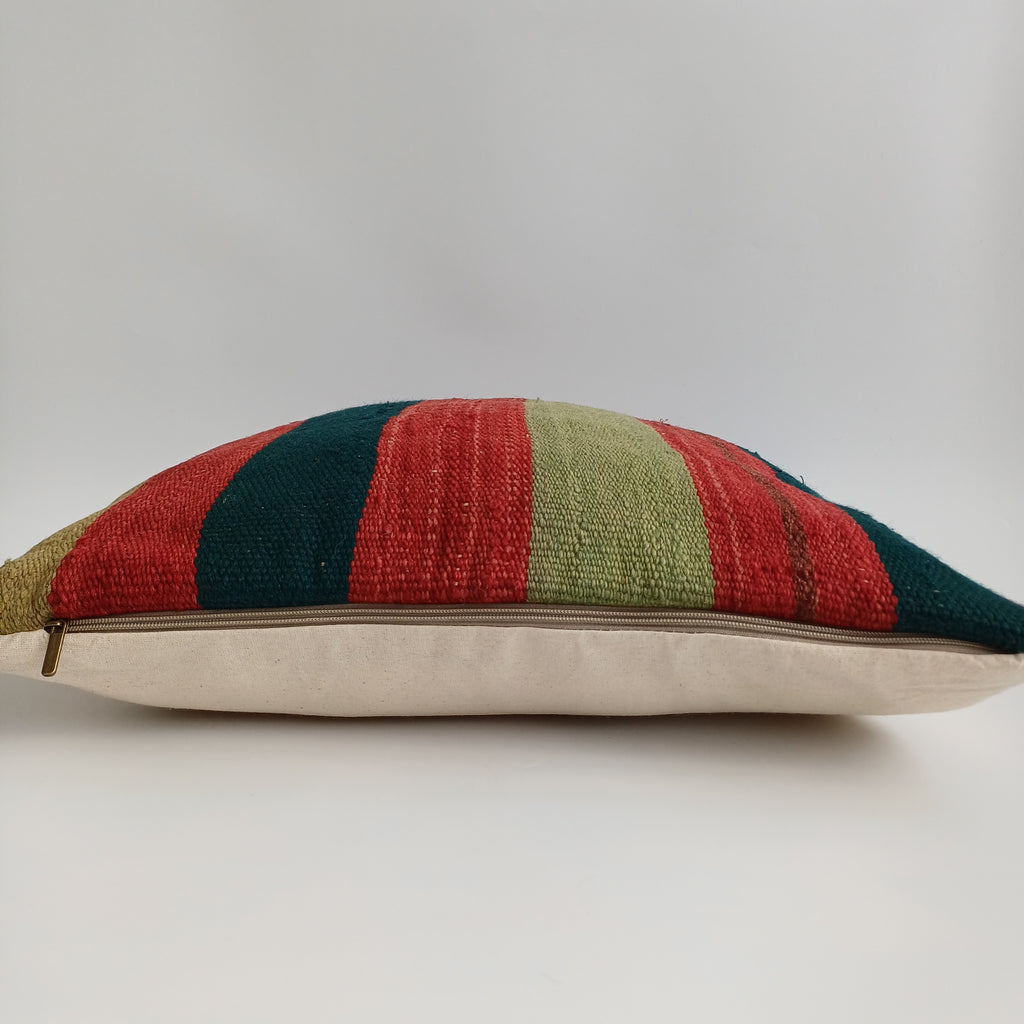 Moroccan Vintage Handmade Multicoloured Rug Cushion Cover 20''x20'' / 50x50 CM