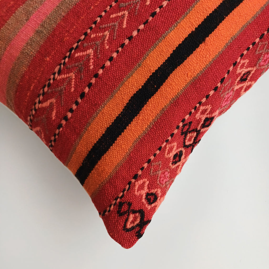 Moroccan Handmade Multicoloured Rug Cushion Cover 20''x20'' / 50x50 CM