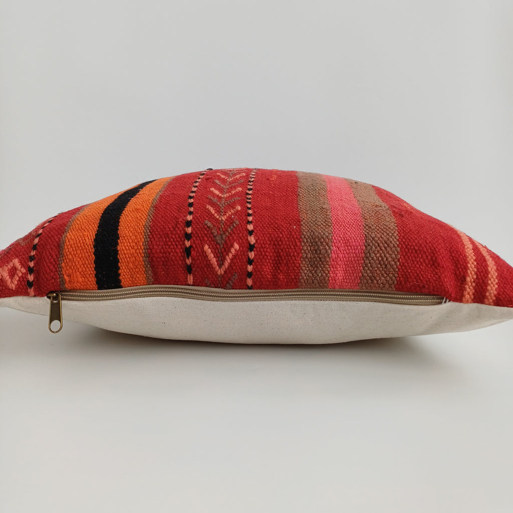 Moroccan Handmade Multicoloured Rug Cushion Cover 20''x20'' / 50x50 CM