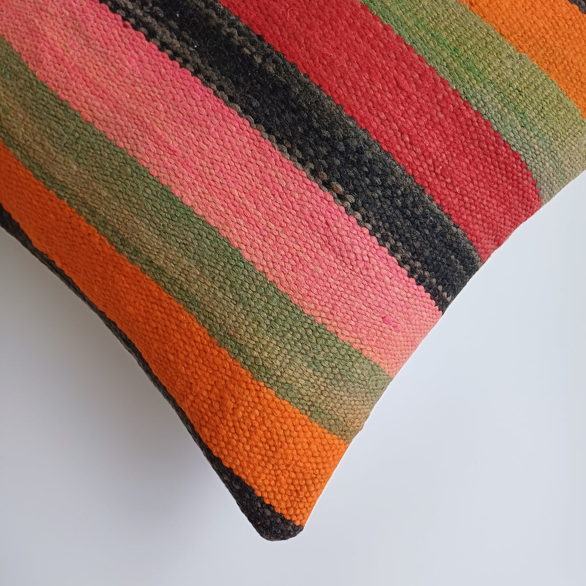 Moroccan Handmade Multicoloured Rug Cushion Cover 20''x20'' / 50x50 CM