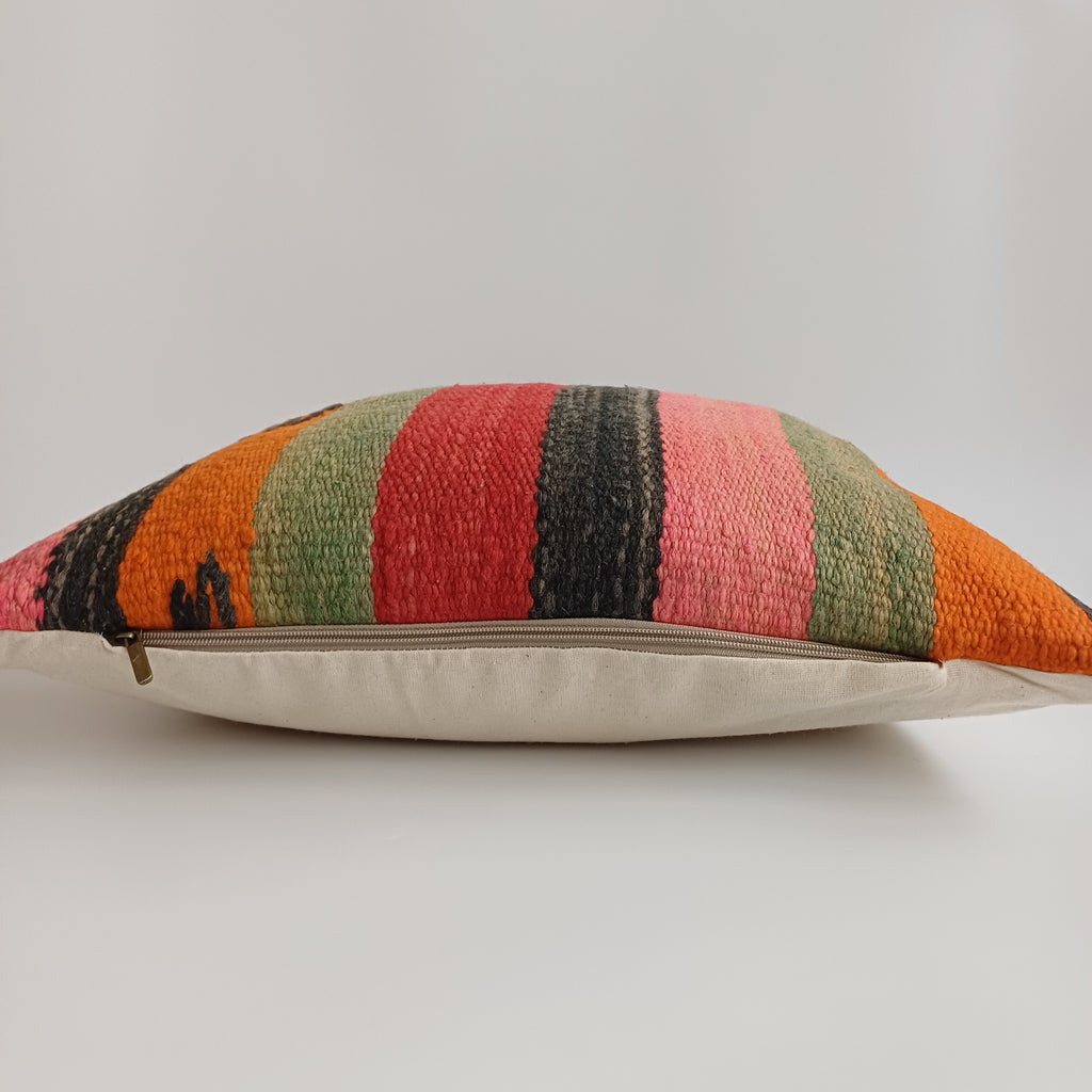 Moroccan Handmade Multicoloured Rug Cushion Cover 20''x20'' / 50x50 CM
