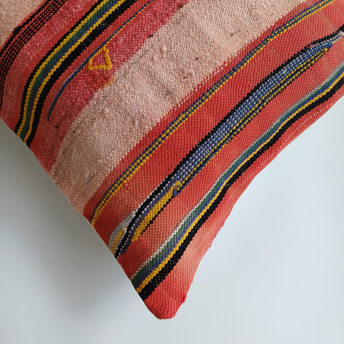 Moroccan Handmade Multicoloured Rug Cushion Cover 20''x20'' / 50x50 CM