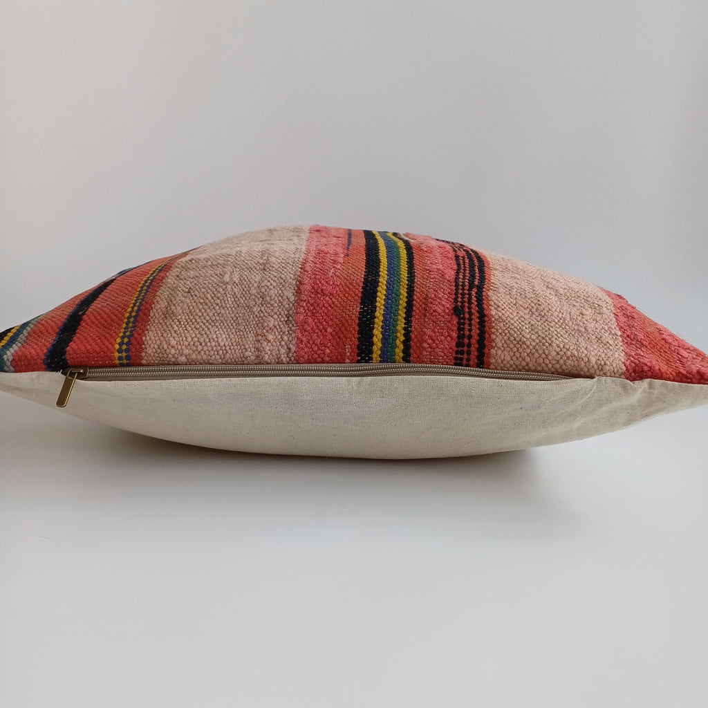 Moroccan Handmade Multicoloured Rug Cushion Cover 20''x20'' / 50x50 CM