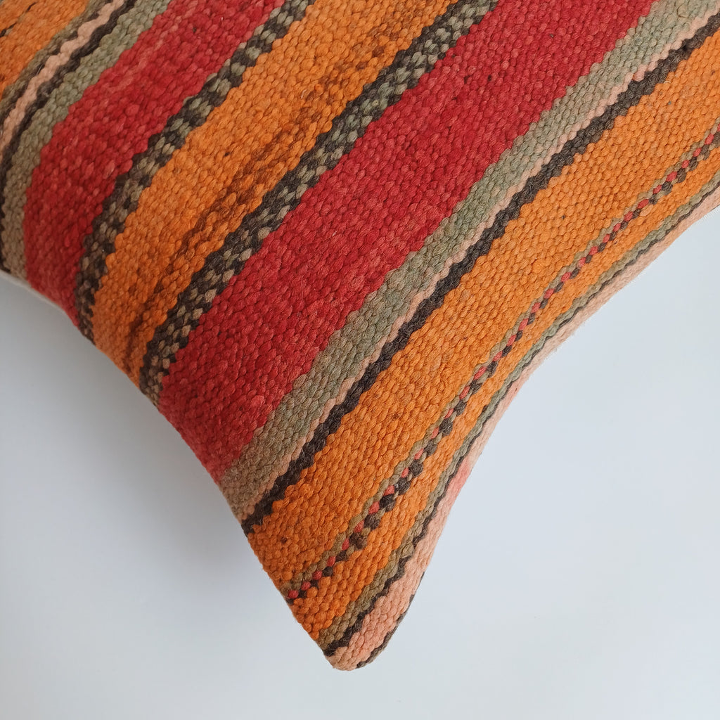 Moroccan Handmade Multicoloured Rug Cushion Cover 19''x19'' / 47x47 CM